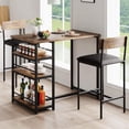 thumbnail image 1 of Eastvita Rustic Brown 3-Piece Counter-Height Bar Kitchen Table Set. Features 3 Storage Shelves/Suitable for Small Spaces/Apartments. Includes Dining Table/2 Upholstered Bar-Heigh..., 1 of 4