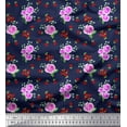 thumbnail image 1 of Soimoi Velvet Fabric Dot,Leaves & Rose Floral Print Fabric by Yard 58 Inch Wide, 1 of 3