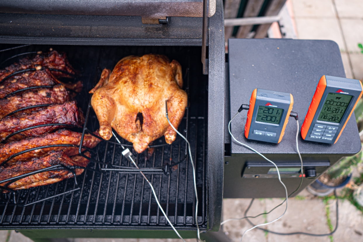 BBQ Dragon 2 Piece Wireless Meat Digital Thermometer with Remote, 2 High-Temperature Probes Perfect for Smoking or Roasting