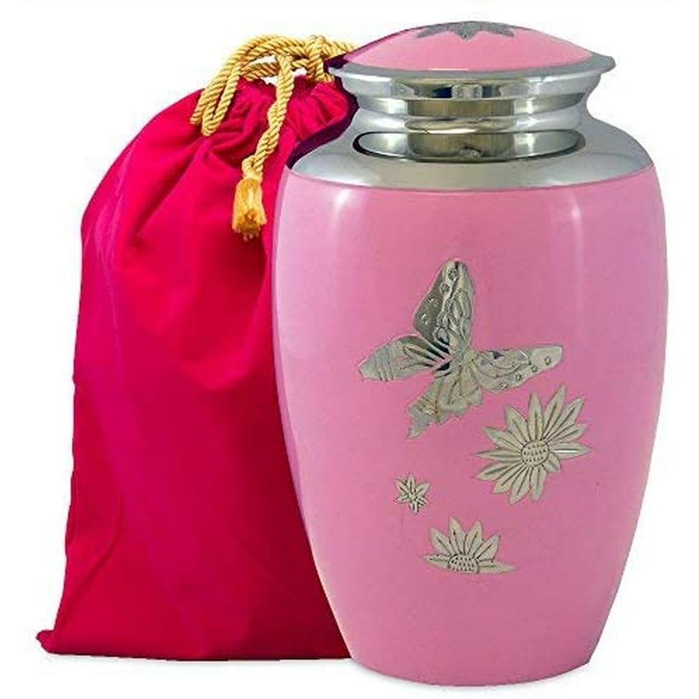 Trupoint Memorials Pink Butterfly Lovely Adult Cremation Urn for Human