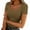 Khaki, variant on XMHJSMD Summer Shirts for Women Women's Short Sleeve Scoop Neck Ribbed Knit Fitted Casual Tops Tee Summer Slim Basic Shirts(Brown,L)