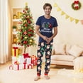 thumbnail image 2 of REORIAFEE Matching Family Pajamas Christmas 2 Piece Big and Tall Loungewear Long Sleeve Top Pant Santa Graphic Soft Sleepwear Blue M-3XL, 2 of 8