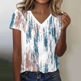 thumbnail image 2 of Dressy Blouses for Women Short Sleeve Soft V Neck Tee Casual Summer Tops Fashion Printed Tshirts Ladies Tops and Blouses, 2 of 5