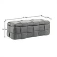 thumbnail image 4 of Storage Ottoman Bench, Tufted Upholstered Storage Bench With Safety Hinge, End Of Bed Bench, Entryway Padded Footstool For Living Room Bedroom, 4 of 9