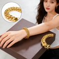 thumbnail image 2 of Rvusndi Bracelets for Women Adult Gold Bracelets Flat Sideways Bracelet Jewelry with Exquisite Style Birthday Gifts, 2 of 6