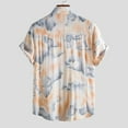 thumbnail image 4 of Handshe Men's Hawaiian Patchwork Short - Sleeve Beach Casual Shirt, 4 of 9