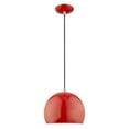 thumbnail image 4 of Livex Lighting 1-Light Modern Metal Single Pendant with Shade in Shiny Red, 4 of 9