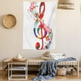 thumbnail image 2 of Music Tapestry, Artwork with Musical Notes Rhythm Song Ornamental in Vibrant Colors Fantasy Theme, Wall Hanging for Bedroom Living Room Dorm Decor, 60W X 80L Inches, Multicolor, by Ambesonne, 2 of 5