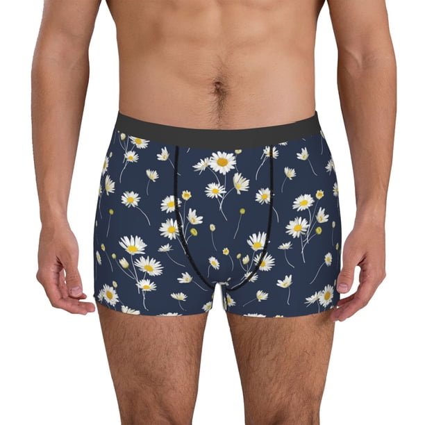 Fotbe Daisies Flowers Calzoncillos Tipo Boxer con Bolsa de Soporte Total para Hombre, X-Temp Fresco, Transpirable y de Secado Rápido-X-Large