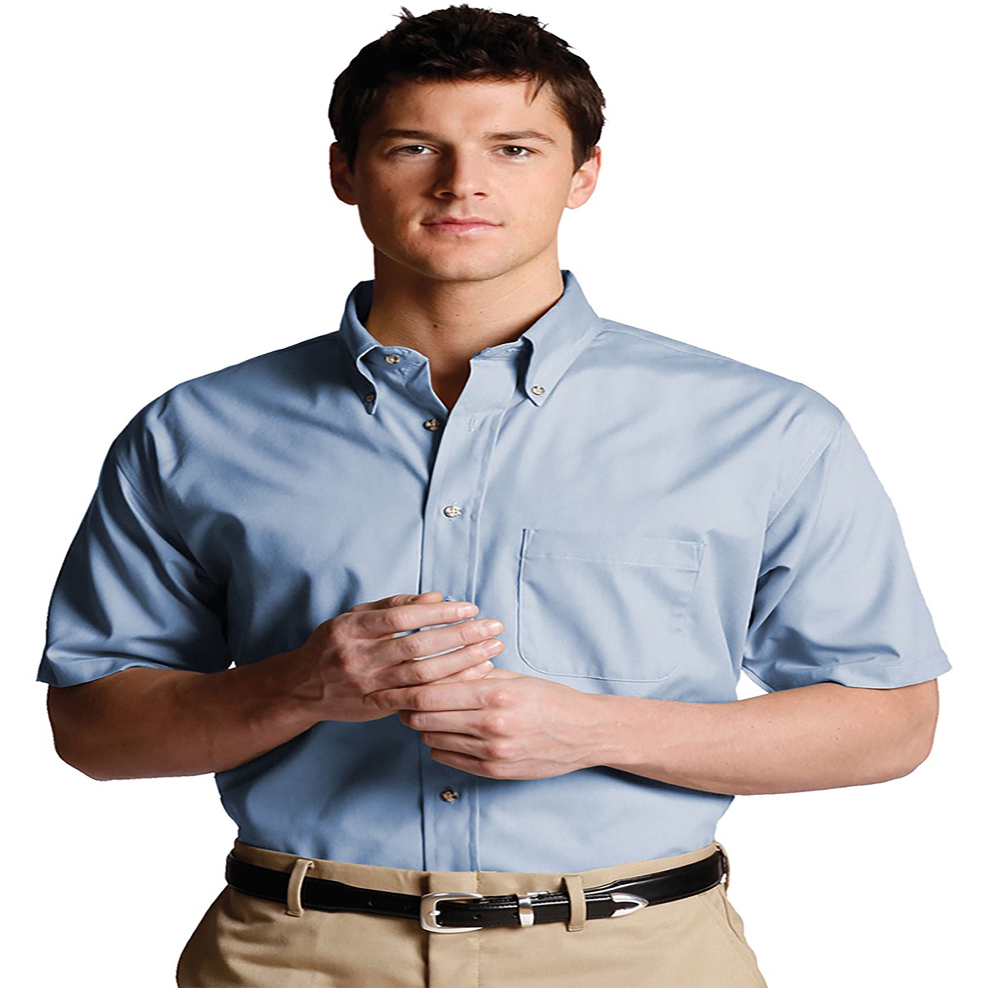 Edwards Garment Mens Casual Wrinkle Resistant Short Sleeve Poplin Shirt