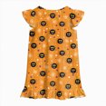 thumbnail image 6 of NOLDARES Girls Cotton Nightgowns Halloween Spider Print Flutter Sleeve Sleep Shirt Princess Nightdress(N210-Yellow), 6 of 7