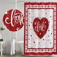 thumbnail image 4 of Red Valentine's Day Shower Curtain Set - Extra Long 72" x 96" Washable Bathtub Curtain with 12 Hooks, Love Heart Valentines Romantic Waterproof Fabric Stall Shower Curtains for Bathroom Décor, 4 of 6