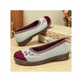 thumbnail image 3 of Gomelly Womens Ballet Flat Embroidered Loafers Round Toe Flats Lightweight Casual Shoes Walking Party Red 7.5, 3 of 6