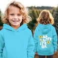 thumbnail image 2 of Otqutp Children Warm Winter Jackets Boys Girls Fall Letter Flower Print Hoodie Casual Thin Sweatshirt Fall Winter Casual Tops Kids School Coat(Blue,7-8 Years), 2 of 4