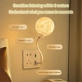 thumbnail image 3 of Moon Lamp, Voice Activated Night Light, Smart USB-Powered Voice Controlled Moon Night Light, 3 Color Dimming, Can Be Timed for Home, Office, 3 of 7