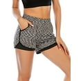 thumbnail image 5 of FUTATA Women's 2 In 1 Sports Training Bodybuilding Summer Yoga Shorts, Double Layer Gym Workout Sports Shorts, Active Elastic Waist With Pockets, 5 of 7