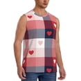 thumbnail image 2 of Fotbe Men's Heart Plaid Print Men's Sleeveless Muscle Tank Tops Casual T-Shirts for Gym Workout Beach-X-Large, 2 of 8