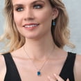 thumbnail image 4 of Gem Stone King 925 Sterling Silver London Blue Topaz Pendant and Earrings Jewelry Set for Women (13.49 Cttw, Gemstone Birthstone, Emerald Cut with 18 inch Chain), 4 of 4