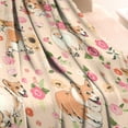 thumbnail image 3 of Corgi Dog and Flower Florals Blanket,Comfortable Soft Flannel Throw Blanket,All Season,Warm Lightweight Blankets for Sofa Bed Couch Living Room Chair,30"x40", 3 of 4