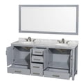 thumbnail image 2 of Wyndham Collection Sheffield 72" Wood Double Bathroom Vanity in Gray/White, 2 of 2