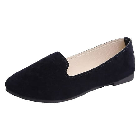Mepaouo Women s Flat Dress Ballet Shoes Business Casual Slip on Walking Loafers(Black 9)