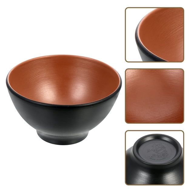 HLONK Bowls Bowl Melamine Japanese Ceramic Salad Ramen Black Noodle Pho Soup Mixing Fruit Cereal Rice Dessert