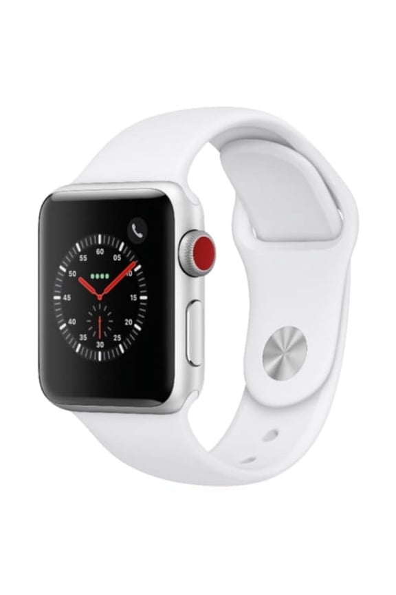 Restored Apple Watch Series 3 (GPS+Cellular, 38mm) - Aluminum Case - Silver Sport Band (Refurbished)