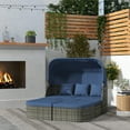 thumbnail image 2 of Outsunny 6 Pcs Rattan Patio Furniture Sets w/ Canopy, Lift Top Coffee Table, 2 of 10