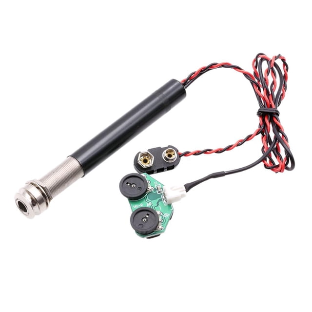 Preamplificador de Activo Piezo Piezoeléctrico Kit de de para Guitarrcústicccesorio de Instrumento Musical shamjiam Kit de recogida del preamplificador de PREMIN JACK