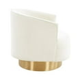 thumbnail image 4 of Maklaine 17.7" Transitional Velvet Swivel Accent Chair in Cream, 4 of 7