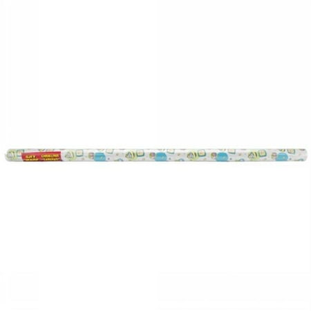 Printed Gift Wrap 5'X30" Roll-Baby Rattles, Pk 6, Unique Industries