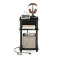 thumbnail image 5 of Furinno Just 3-Tier Turn-N-Tube Open Storage End Table with USB and Type-C Charging Port, Espresso/Black, 5 of 7