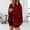 Wine, variant on Babysbule Winter Coats for Women Women Pocket Color Block Crop Workout Long Sleeve Turtleneck Jaket Shaket Casual Blouse Coat Tops Outwears Tops