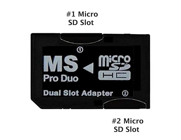 DUO Adaptateur Double Lecteur Carte Micro SD Vers Memory Stick MS Pro Duo Sony PSP 
