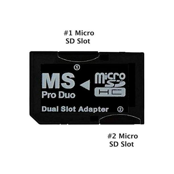 pie Apple Time SANOXY Dual Slot MicroSD to MS PRO DUO Adapter for Sony PSP, Converts Two  MicroSD or MicroSDHC Cards to one Memory Stick Pro Duo Card (Black) -  Walmart.com
