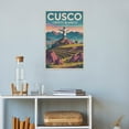 thumbnail image 4 of Terraced Hill Wall Art Cristo Blanco Peru Retro Travel Poster Cusco Andes Sunrise Landscape Print Poster, 4 of 8