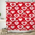 thumbnail image 5 of Valentines Day Shower Curtain Romantic Heart 80s 90s Early 2000s Party Retro Bathroom Decor Mother Day Girl Woman Shower Curtain Sets Bathroom Extra Long 72x72 in with 12 Hooks, 5 of 6