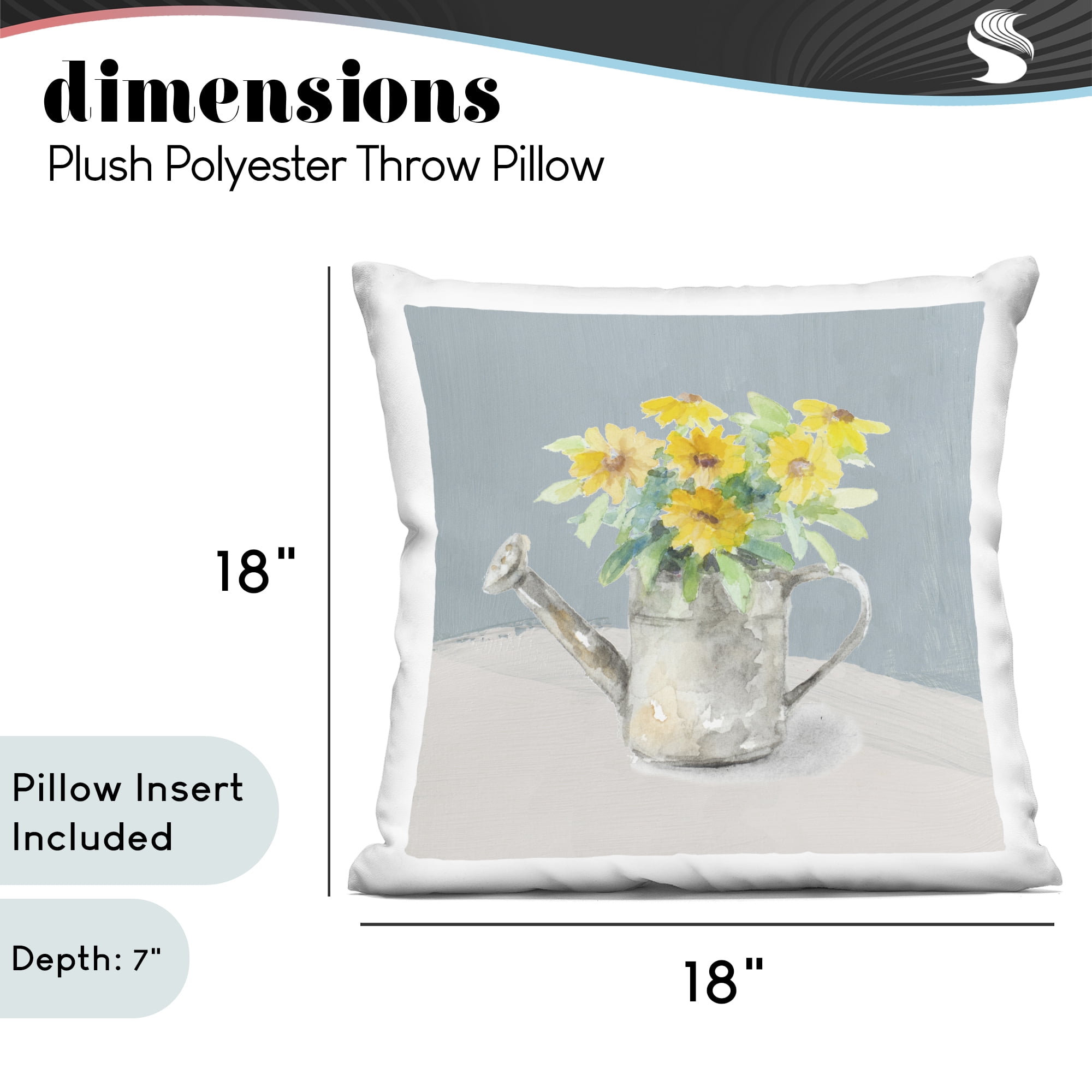 Stupell Industries Florals In Watering Can Decorative Printed Throw Pillow, design by Lanie Loreth