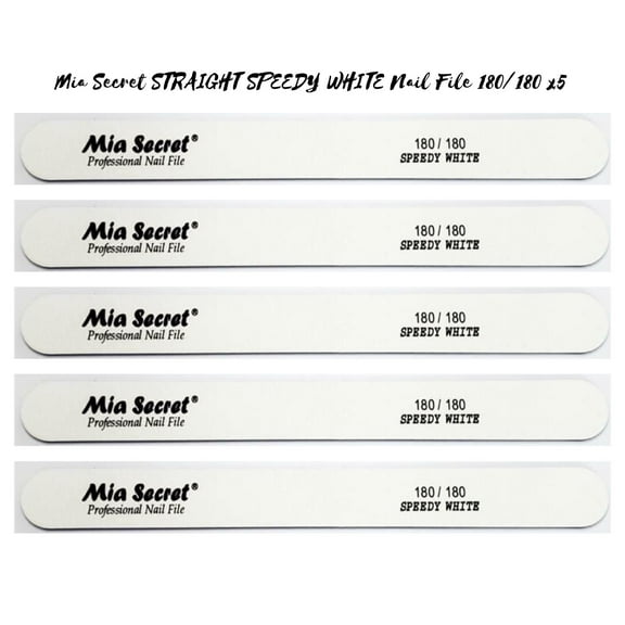 Mia Secret - NAIL FILE - SPEEDY WHITE STRAIGHT 180/180 (WF760 180-180) x 5