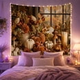 thumbnail image 2 of Pumpkins and Lantern Before Autumn Window, Cozy Rustic for Farmhouse Decor Lovers, Harvest Wall Art, Thanksgiving Hostess Gift, Tapestry Wall Hanging for Dining Room and Entryway, 2 of 7