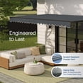 thumbnail image 3 of ALEKO 10' x 8' Gray Manual Retractable Black Frame Patio Awning, 3 of 7