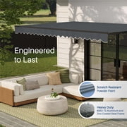 ALEKO 12 x 10 Grey Retractable Motorized Patio Awning Sunshade