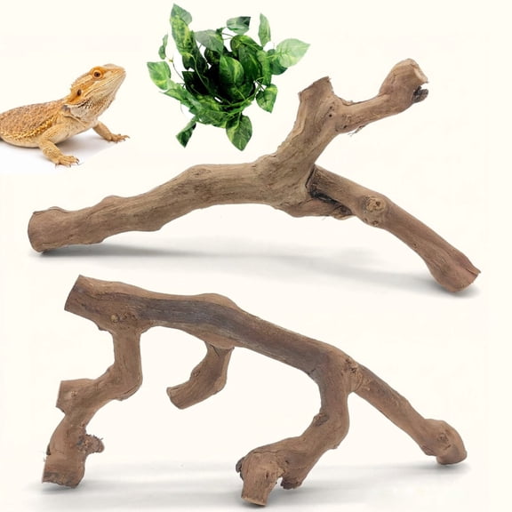 2-Pack Reptile Climbing Branches with Vines, Terrarium Decor for Lizards & Snakes