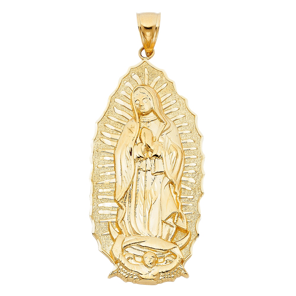 JewelryWeb 14k Yellow Gold Our Lady Of Guadalupe Pendant