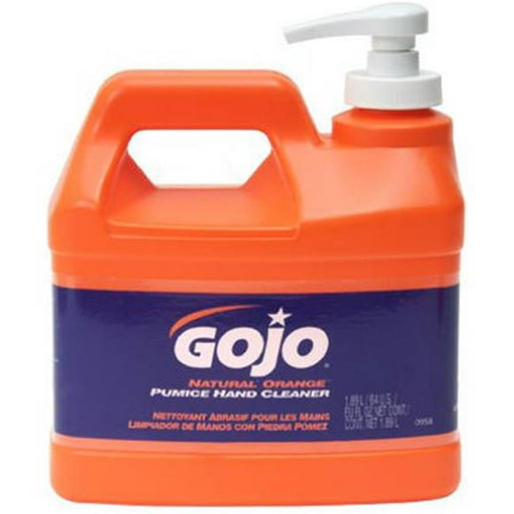 Gojo 0958-04 0.5 Gallon Pumice Hand Cleaner-Lotion Pump Dispenser&#44; Natural Orange