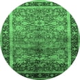 thumbnail image 1 of Ahgly Company Indoor Round Oriental Emerald Green Industrial Area Rugs, 5' Round, 1 of 4