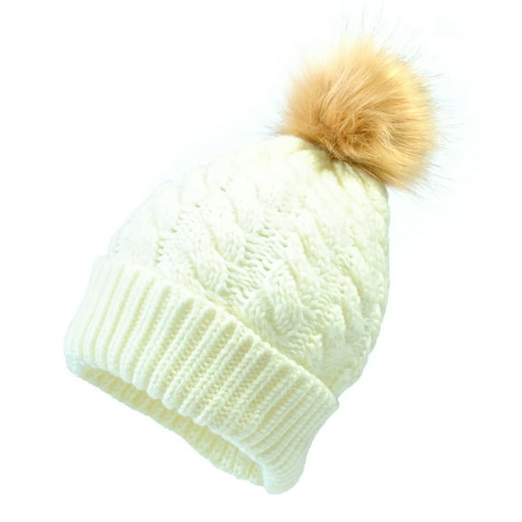 ameIAEA Womens Winter Knitted Beanie Hat Outdoor Warm Cuffed Cap Solid Color Snow Ski Hat