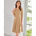 thumbnail image 2 of Vestido de verano GRACE KARIN 2025 Casual Manga 3/4 A-line S Khaki, 2 of 6