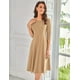 thumbnail image 2 of Vestido midi GRACE KARIN 2025, casual de verano, manga 3/4, L, caqui, 2 of 6