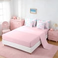 thumbnail image 4 of Manfei Pink Blue Seashell Bow Bedding Comforter Set for Girls Kids, Dreamy Ocean Full Bedding Set, Pink Reversible 7 Pieces, 4 of 6